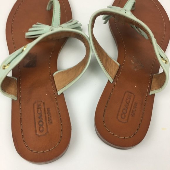 COACH Sheena Fringe Sandals Mint Size 9 - Picture 6 of 12